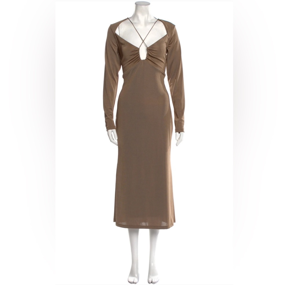 Jason Wu Engracia Midi Dress Khaki Tan